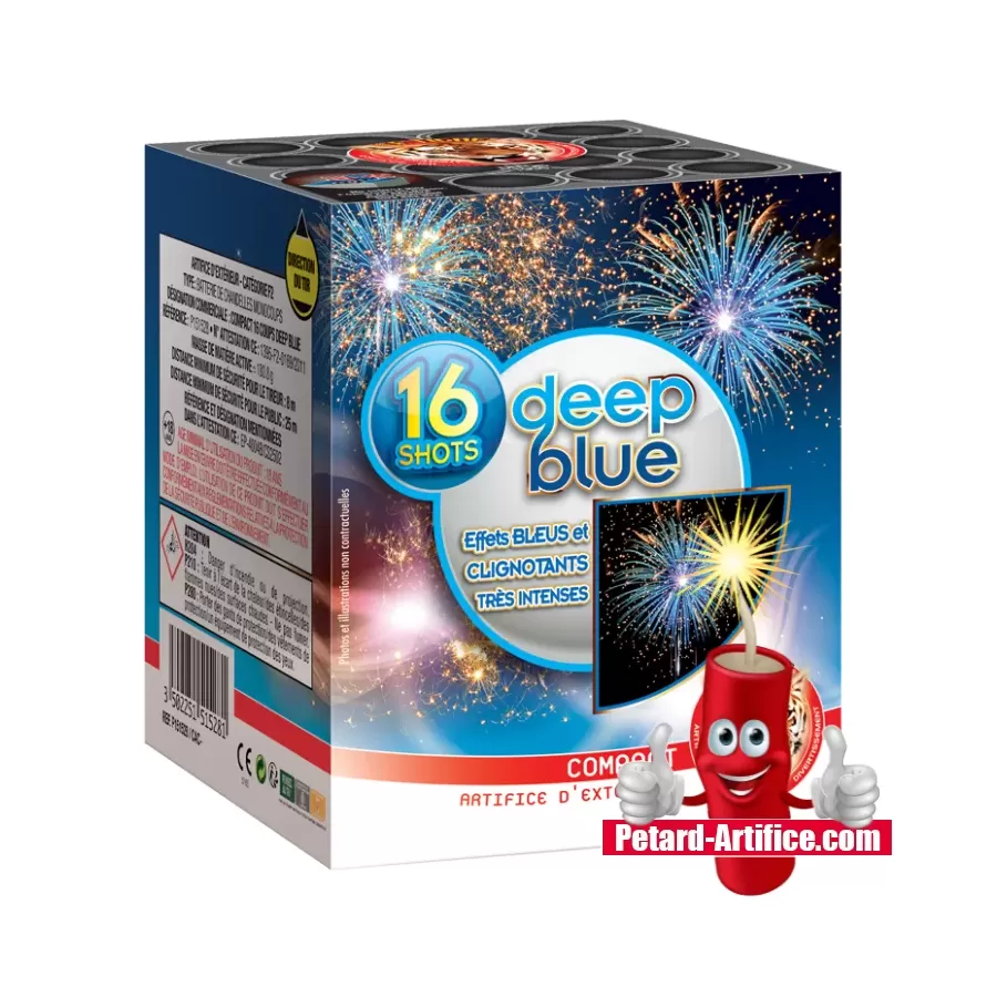 Compact 16 Shot Firework Deep Blue - Magical Display