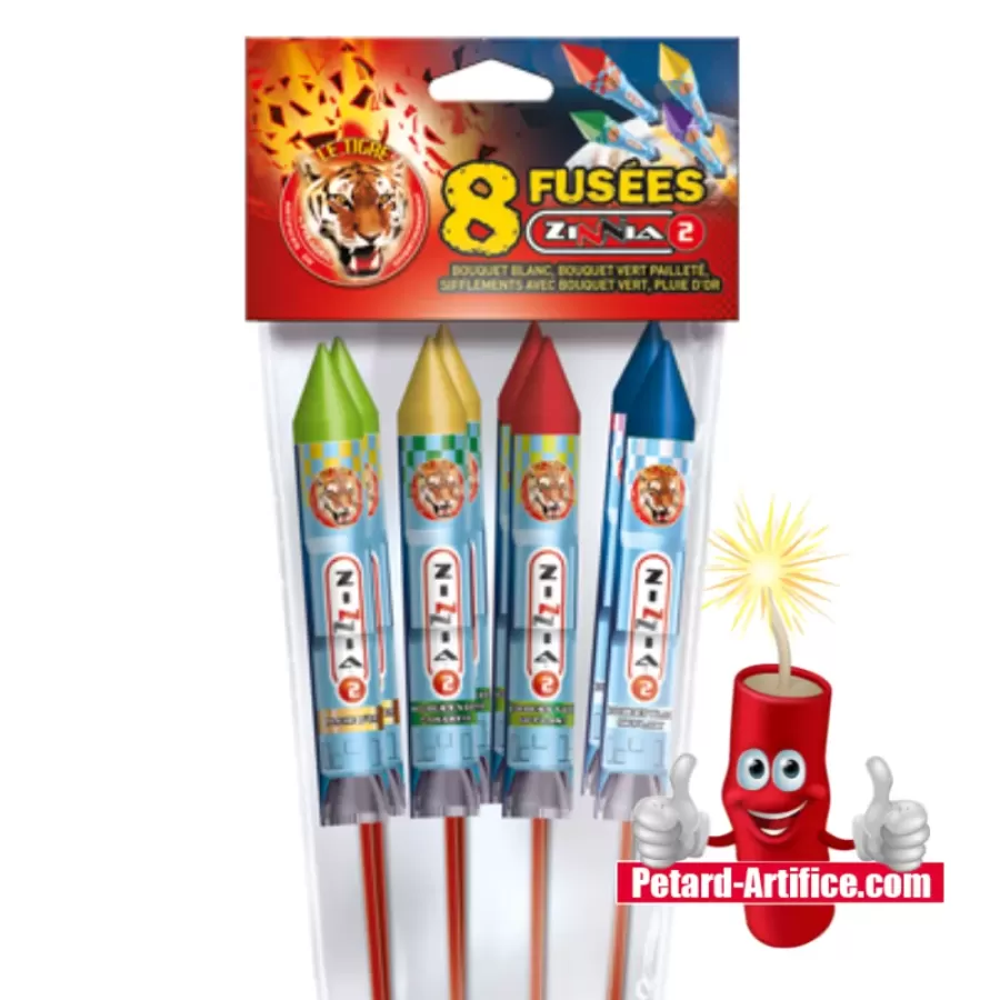 8x Assortment of Zinnia® 2 Rockets